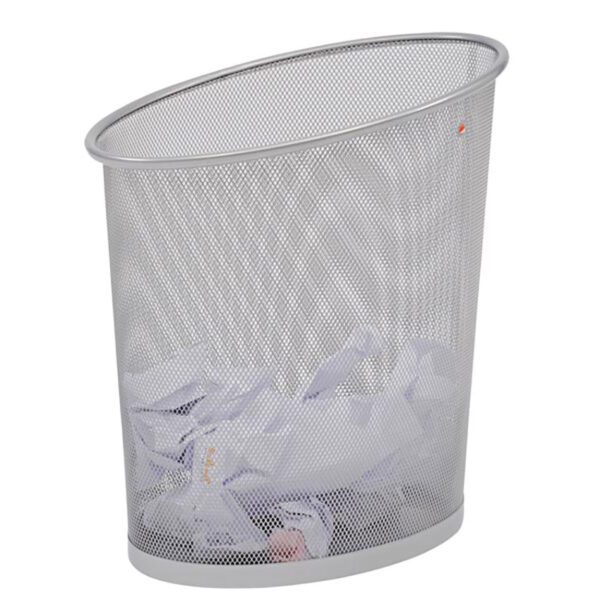 Alba bin 18l mesh wastebasket oval metallic grey