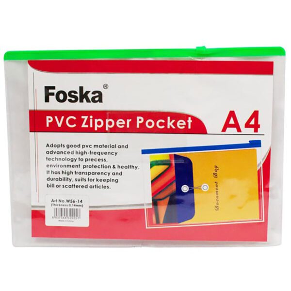 Foska bag zipper a4 pp clear