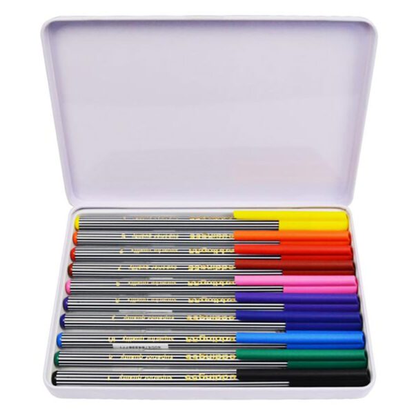 Edding pen fineliner asst tin set 10