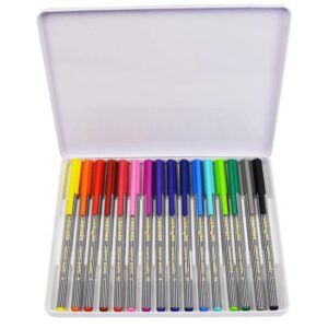 Edding pen fineliner asst tin set 16