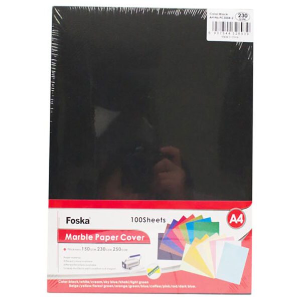 Foska binding covers leather grain a4 210g black 100's
