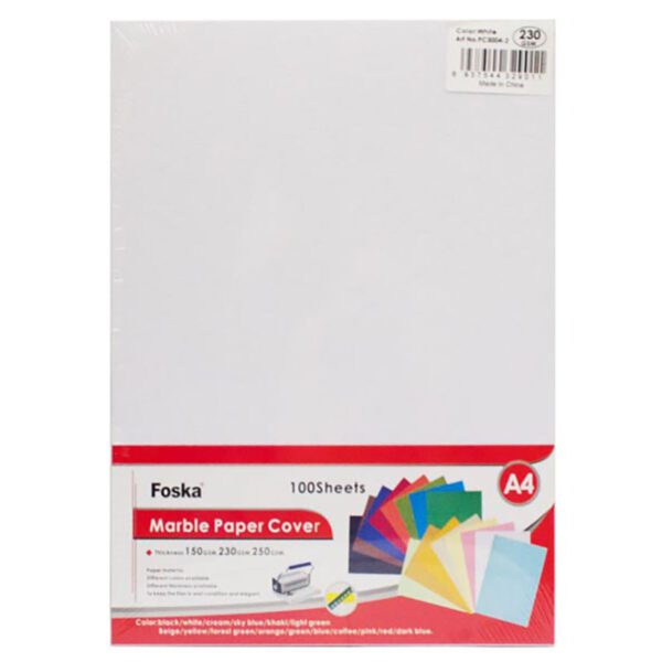Foska binding covers leather grain a4 210g white 100's