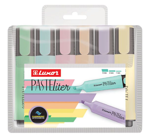 Luxor highlighter pasteliter asst pastel wlt 6