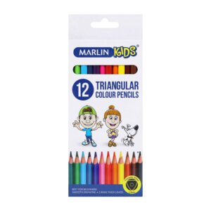 Marlin kids colour pencils 12's long triangular