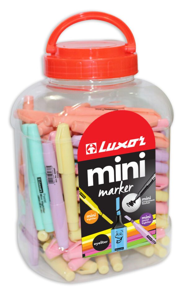 Luxor highlighter 4000 mini asst pastel jar 100