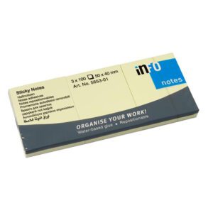 Info notes 50x40 info 100 sht yellow 3pk