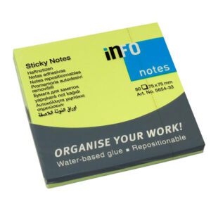 Info notes 75x75 info 80 sht bright green