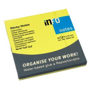 Info notes 75x75 info 80 sht bright yellow