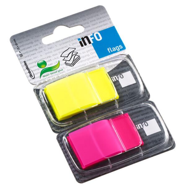 Info flags standard info bright yellow / pink crd 2