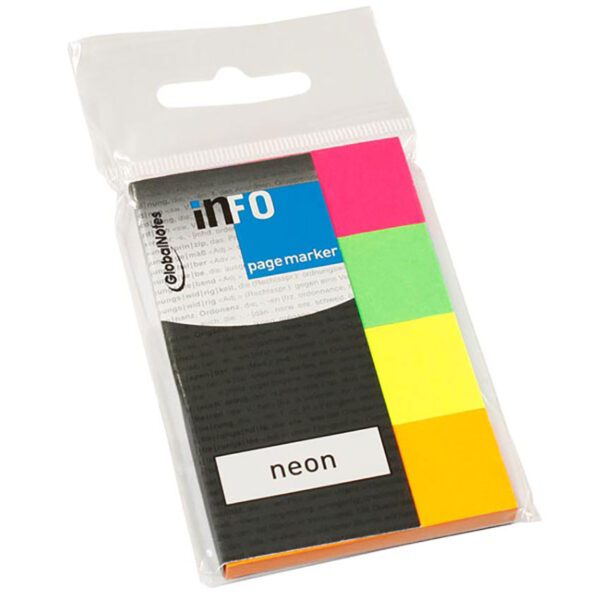 Info notes page marker 20x50 info 40 sht neon 4pk