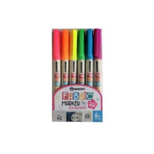 Mungyo fabric marker fine asst fluroescent 6's