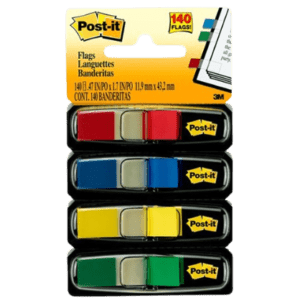 3M flags mini post-it asst std 140's