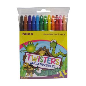 Nexx crayons twister wax asst 12's