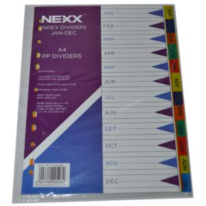 Nexx file index pp a4 jan-dec asst