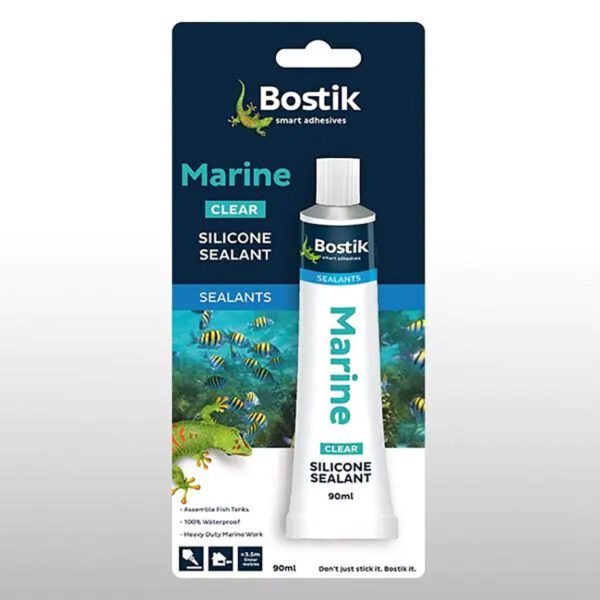 Bostik adhesive silicone sealant marine clear 90ml crd