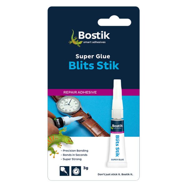 Bostik adhesive super glue blits stick 3g crd