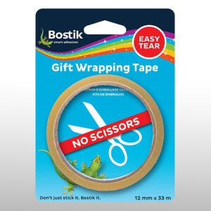 Bostik tape gift wrap easy tear 12x33 lrg core crd