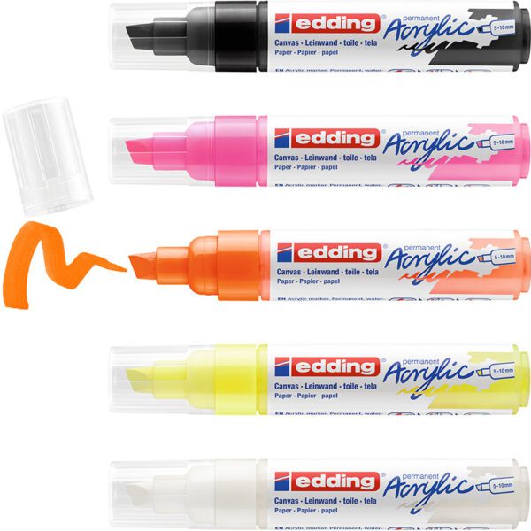 Edding marker acrylic b neon set 5's