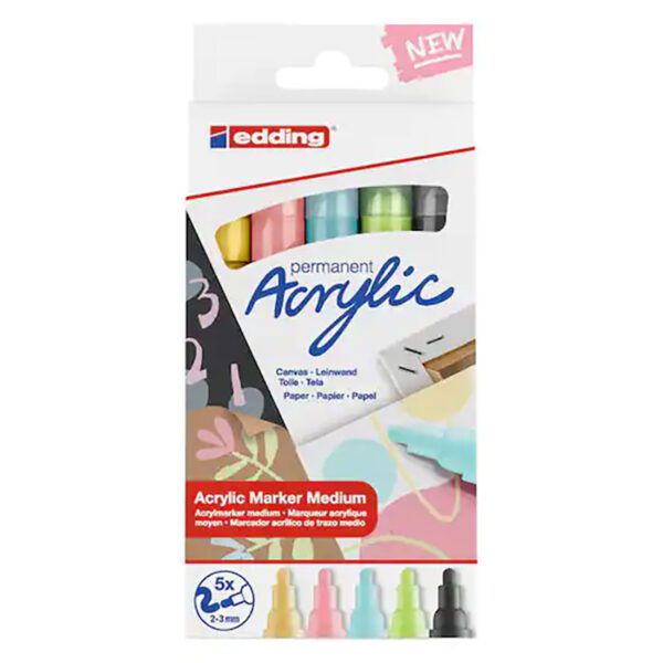 Edding marker acrylic m pastel set 5's
