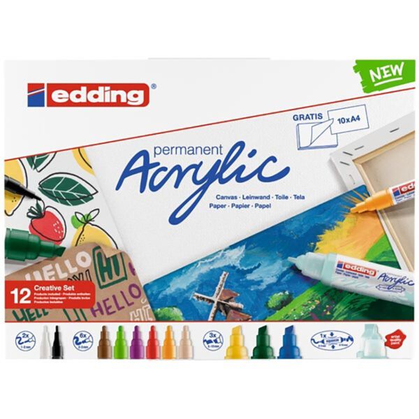 Edding marker acrylic creative set basic 12's
