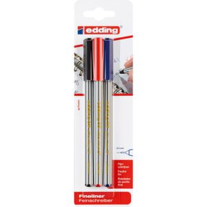 Edding pen fineliner office liner asst crd 3