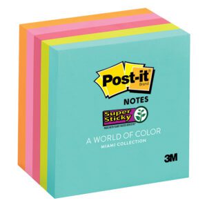 3M notes 76x76 post-it super sticky miami 5pk