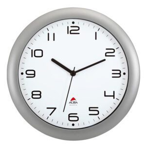 Alba wall clock 30cm metallic grey frame