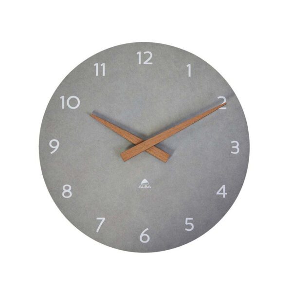 Alba wall clock 30cm on time grey no frame