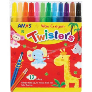 Amos crayons twister wax amos asst 12's