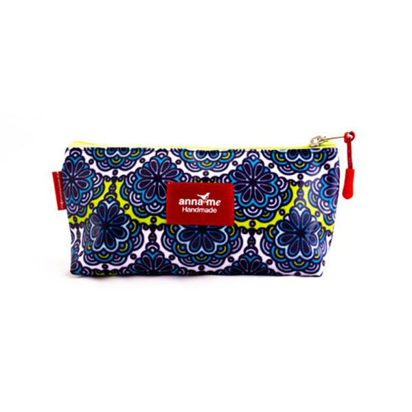 Anna Me bag make-up small print design turkish blue