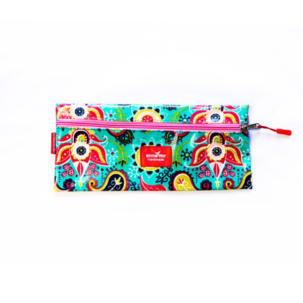 Anna Me pencil-bag print design 2 pocket jade boho
