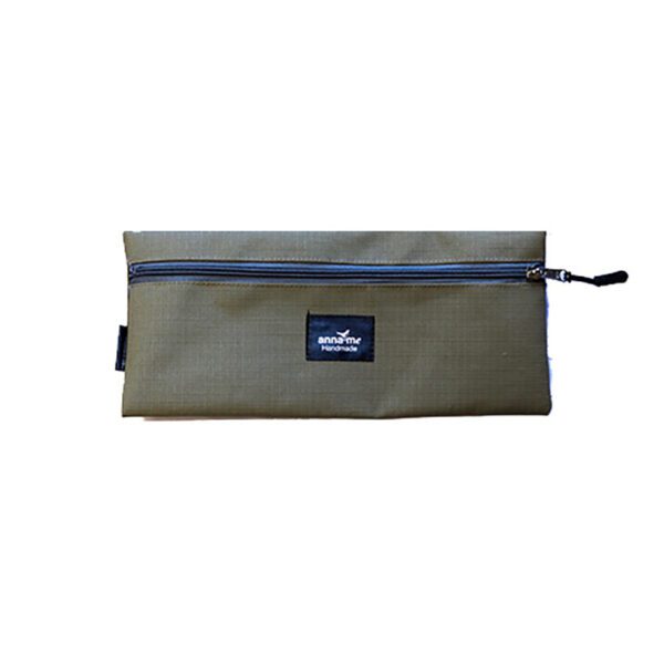 Anna Me pencil-bag print design 2 pocket ripstop khaki