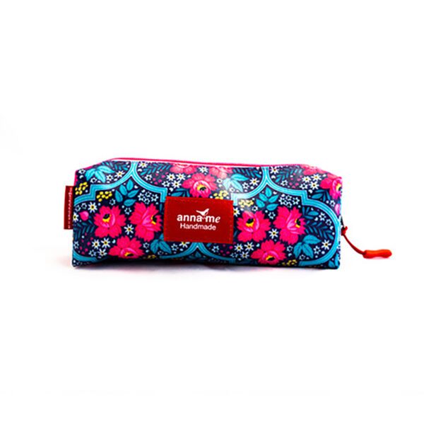 Anna Me pencil-bag print design box shape flower tile