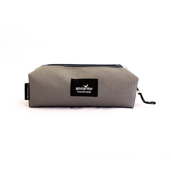 Anna Me pencil-bag print design box shape ripstop grey