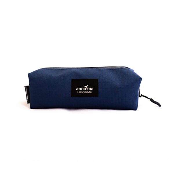 Anna Me pencil-bag print design box shape ripstop navy