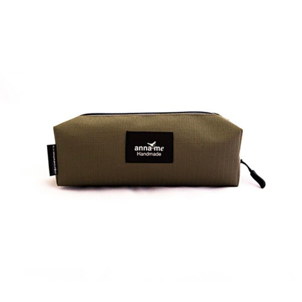 Anna Me pencil-bag print design box shape ripstop khaki