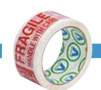 tape printed fragile 48x50 red / white