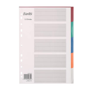 BANTEX PP A5 FILE DIVIDER 5 TAB