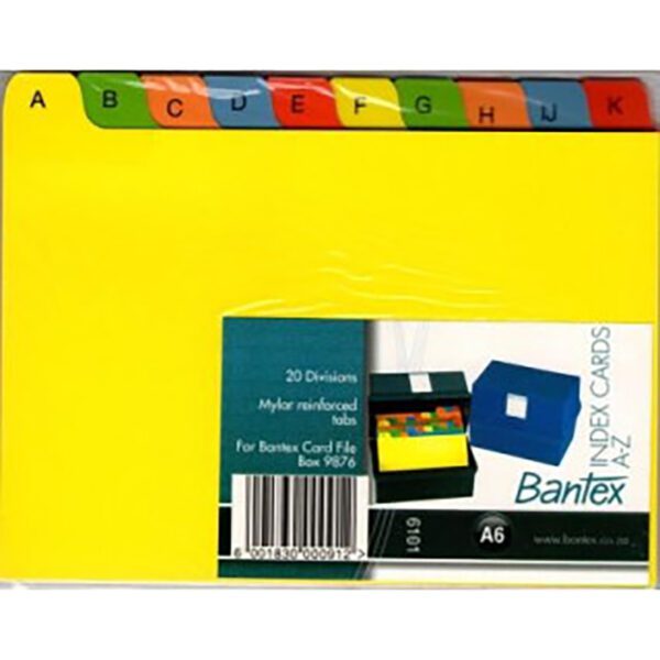 Bantex file index mylar board a5 card file box a-z asst