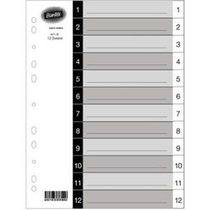 Bantex file index pp a4 1-12 grey