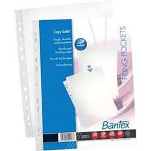 BANTEX FILING SLEEVES A4 PP 80MIC