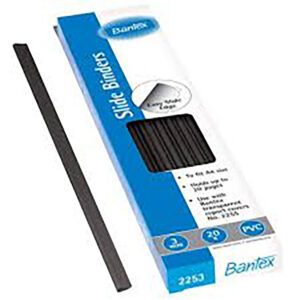 Bantex slide binder a4 6mm bantex black 10pk
