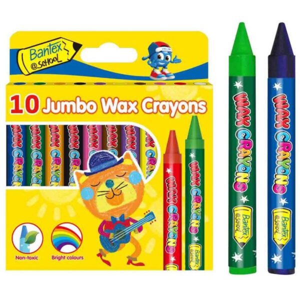 Bantex crayons wax jumbo @ school 10's