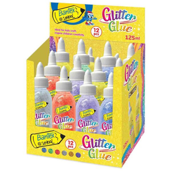 Bantex glitter-glue @ school asst 125ml 12pk