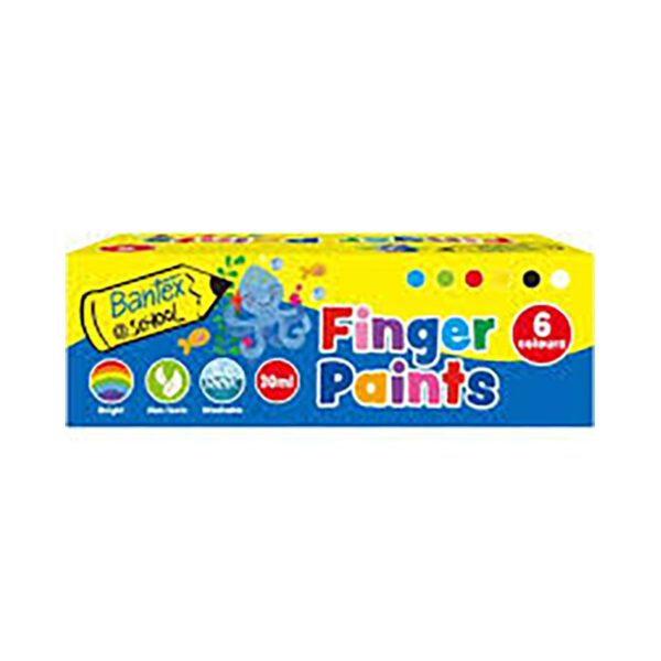 Bantex paint finger tubs @ school 30ml asst 6's