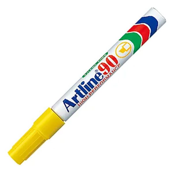 Artline marker perm chisel m ek90 yellow