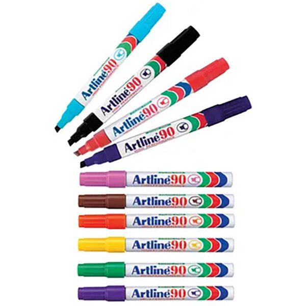 Artline marker perm chisel m ek90 asst