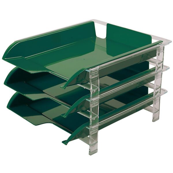 Bantex letter tray - set 3 tier vision green