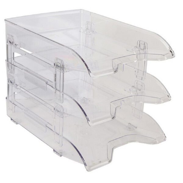 Bantex letter tray - set 3 tier vision clear