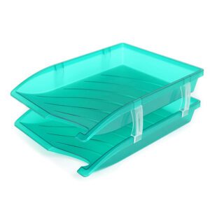 Bantex letter tray - set 2pk + risers optima orange